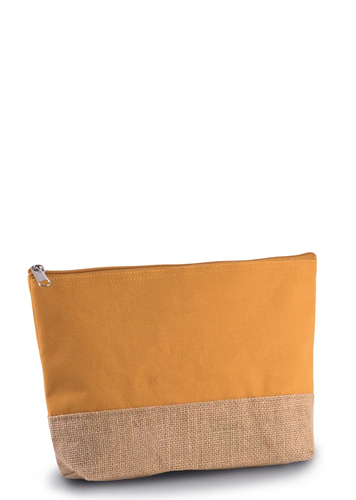 pochette coton toile de jute personnalisée jaune cumin