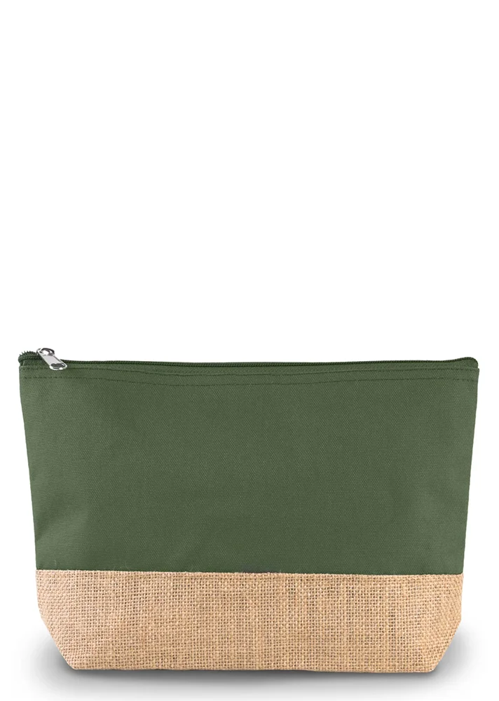 pochette coton toile de jute personnalisée vert
