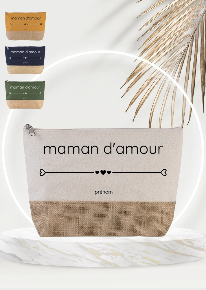 trousse plusieurs couleurs cadeau personnalisé fête des mères anniversaire