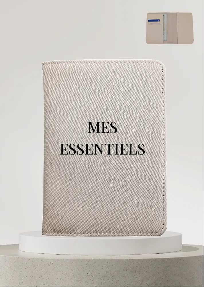 étui beige protection papiers voiture mes essentiels