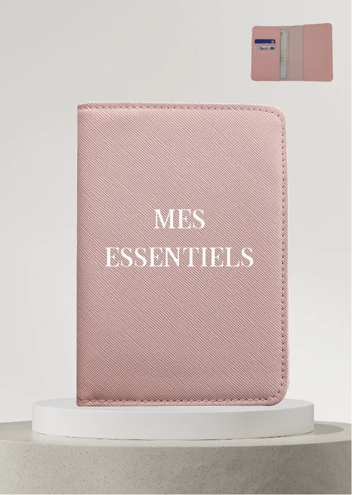 étui rose protection papiers voiture mes essentiels