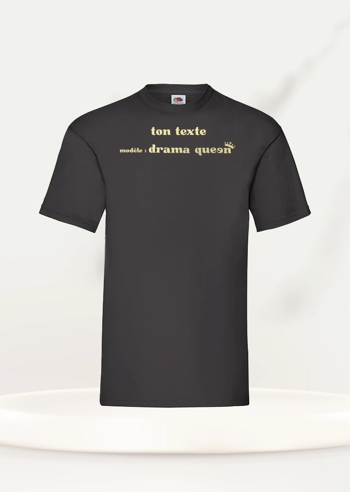 t-shirt noir flocage doré modèle drama queen